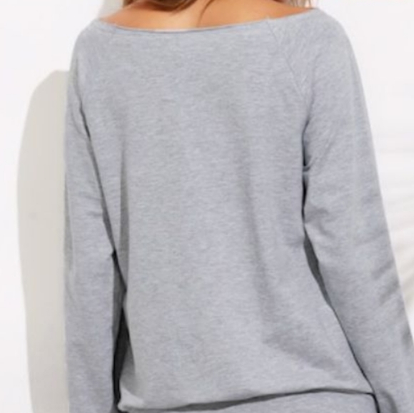 Cute Off The Shoulder Graphic Weekend Sweatshirt - Picture 2 of 7